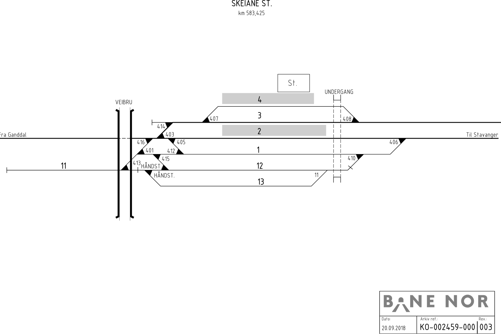 Track plan Skeiane Stabling Facility