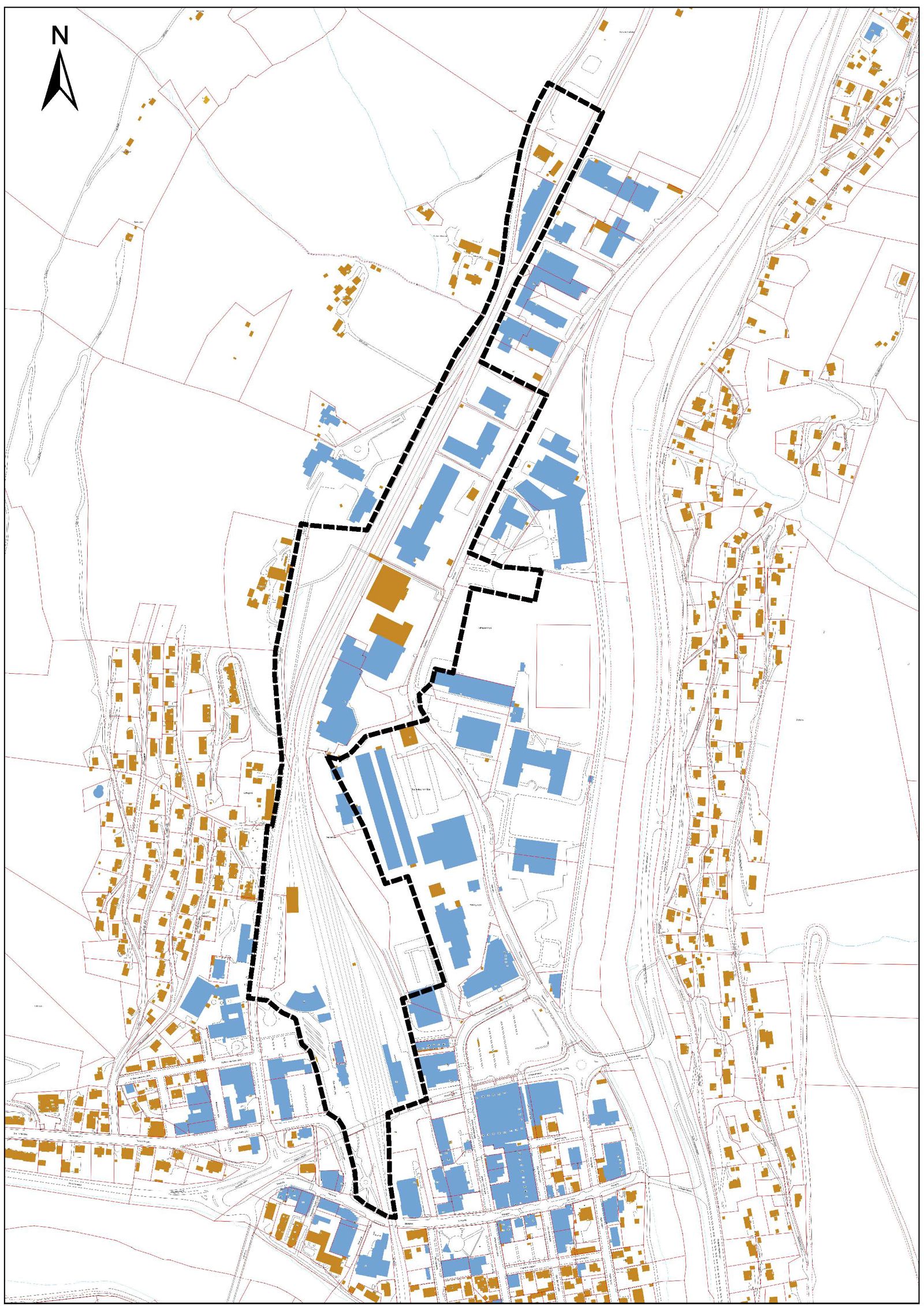 Kart som viser planavgrensing ved Otta stasjon