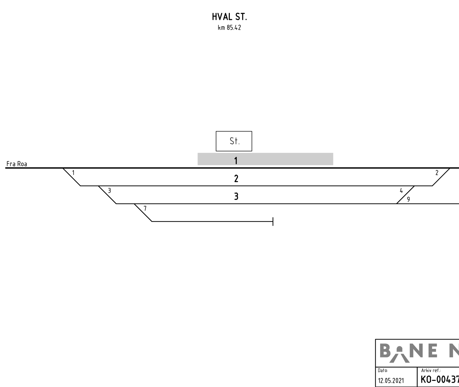 Track plan Hval station