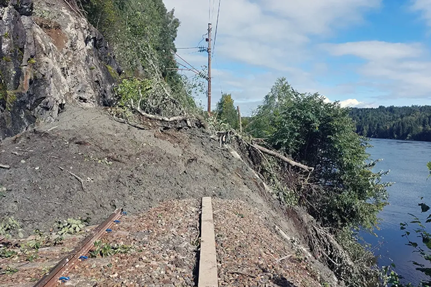 Kvikkleira har begravet jernbanesporene