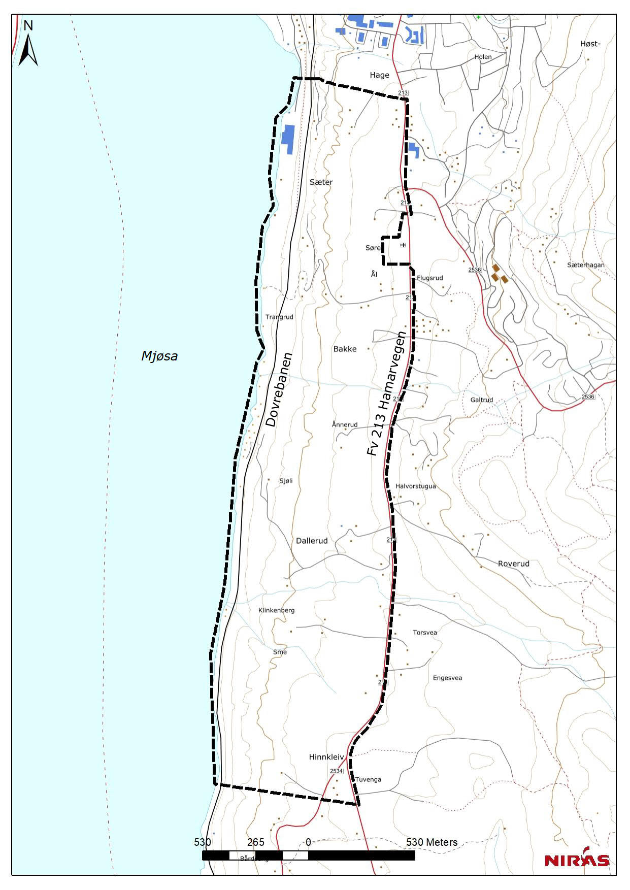 Varslingsområde ved oppstart av reguleringsarbeid for Dallerud kryssingsspor