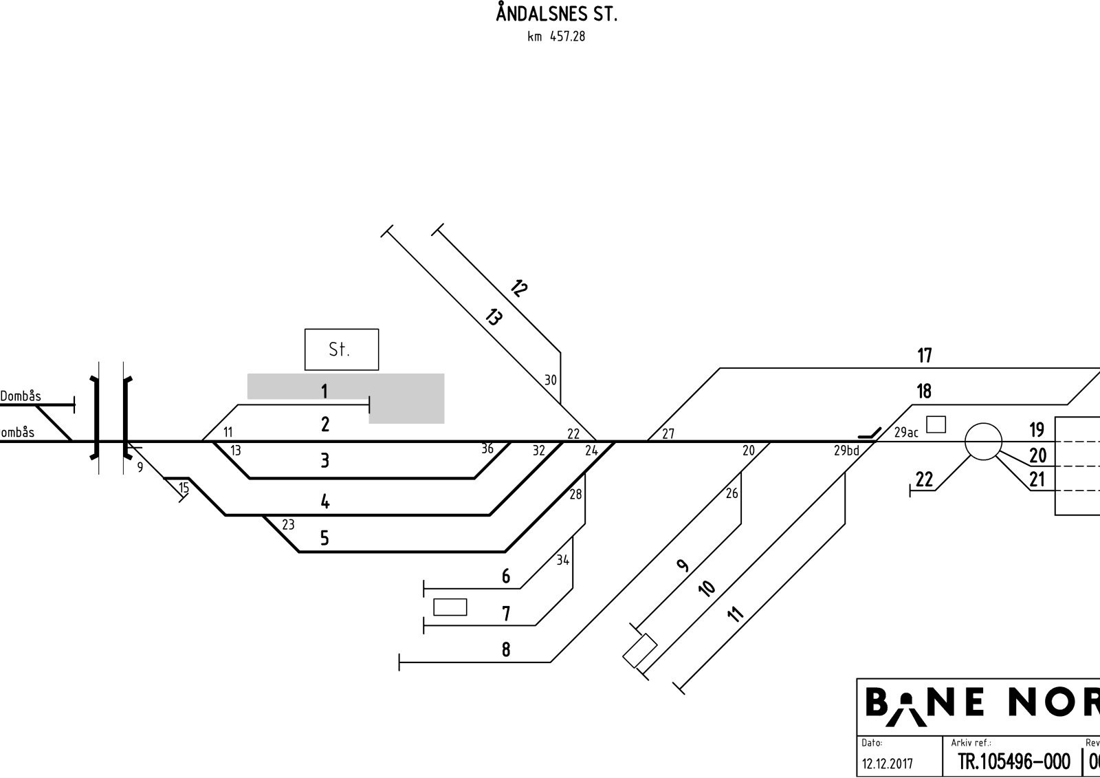 Track plan Åndalsnes Stabling Facility