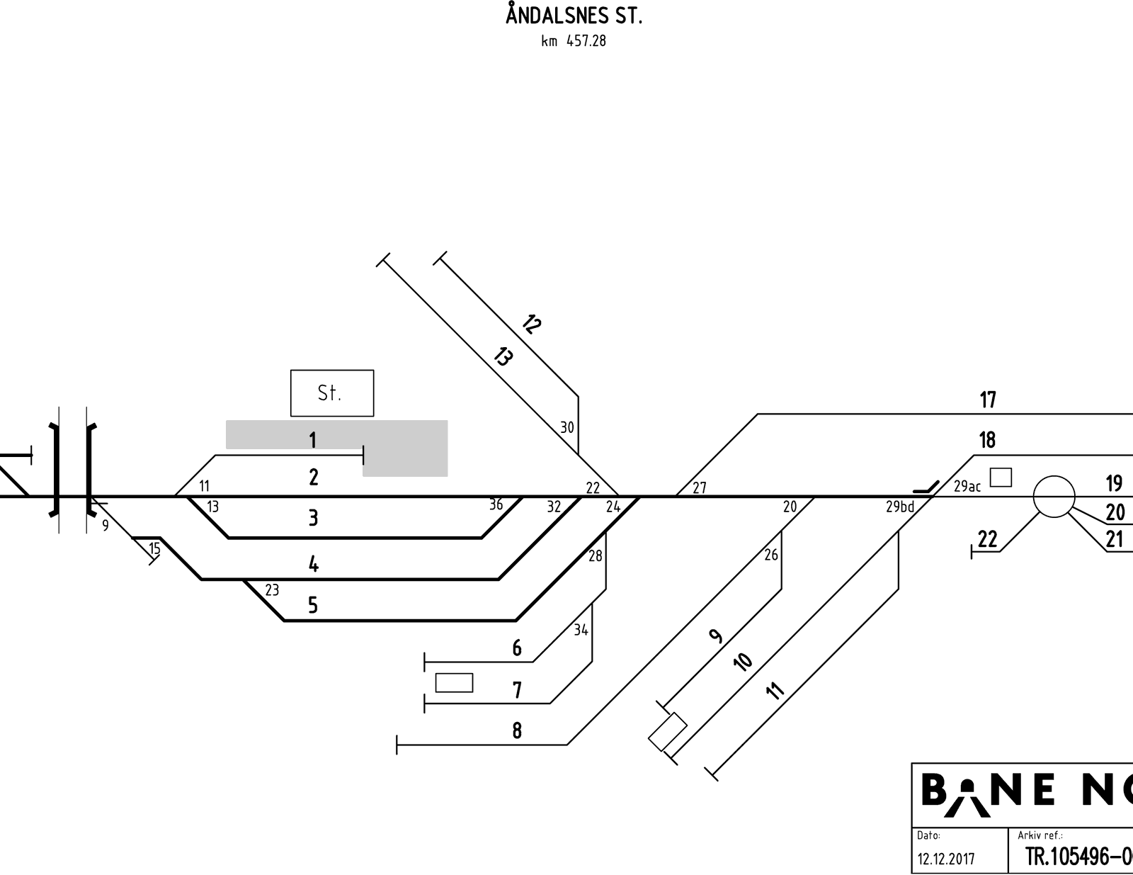 Track plan Åndalsnes Stabling Facility