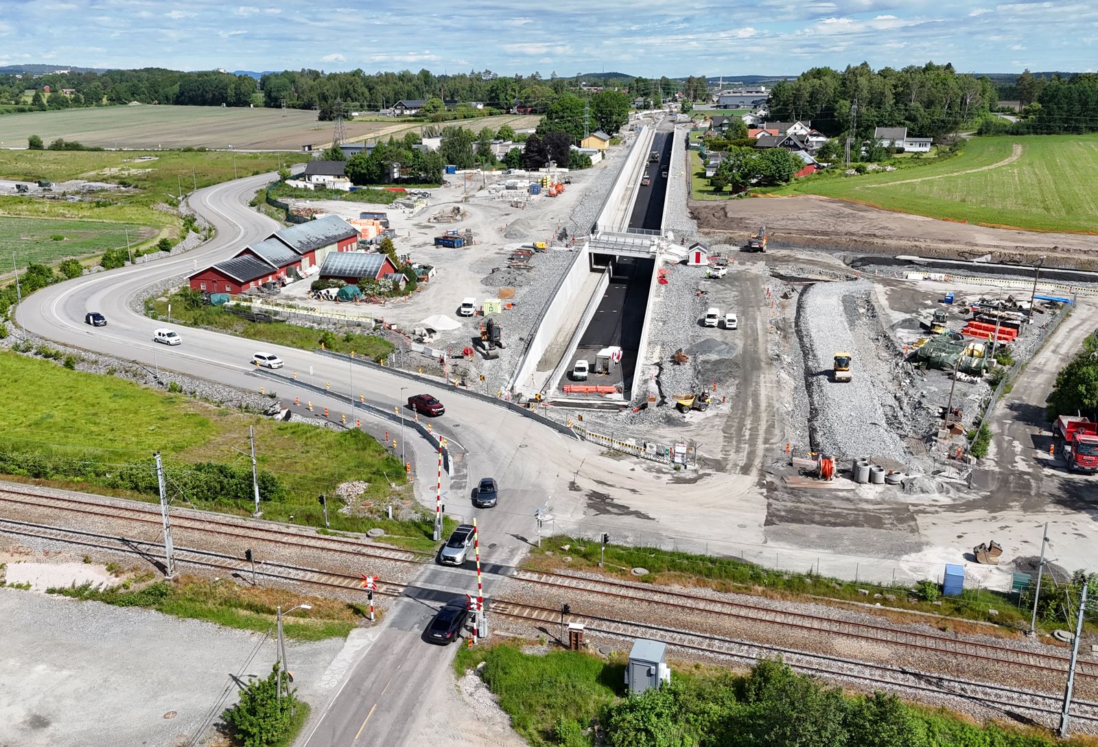 Dronefoto som viser veikulverten.