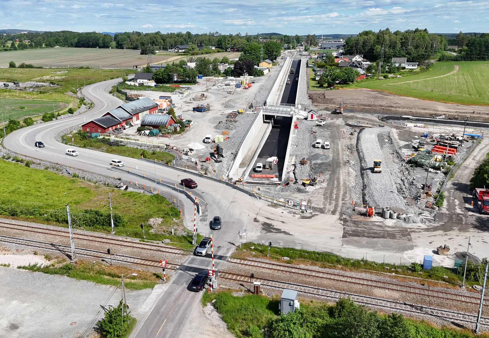 Dronefoto som viser veikulverten.