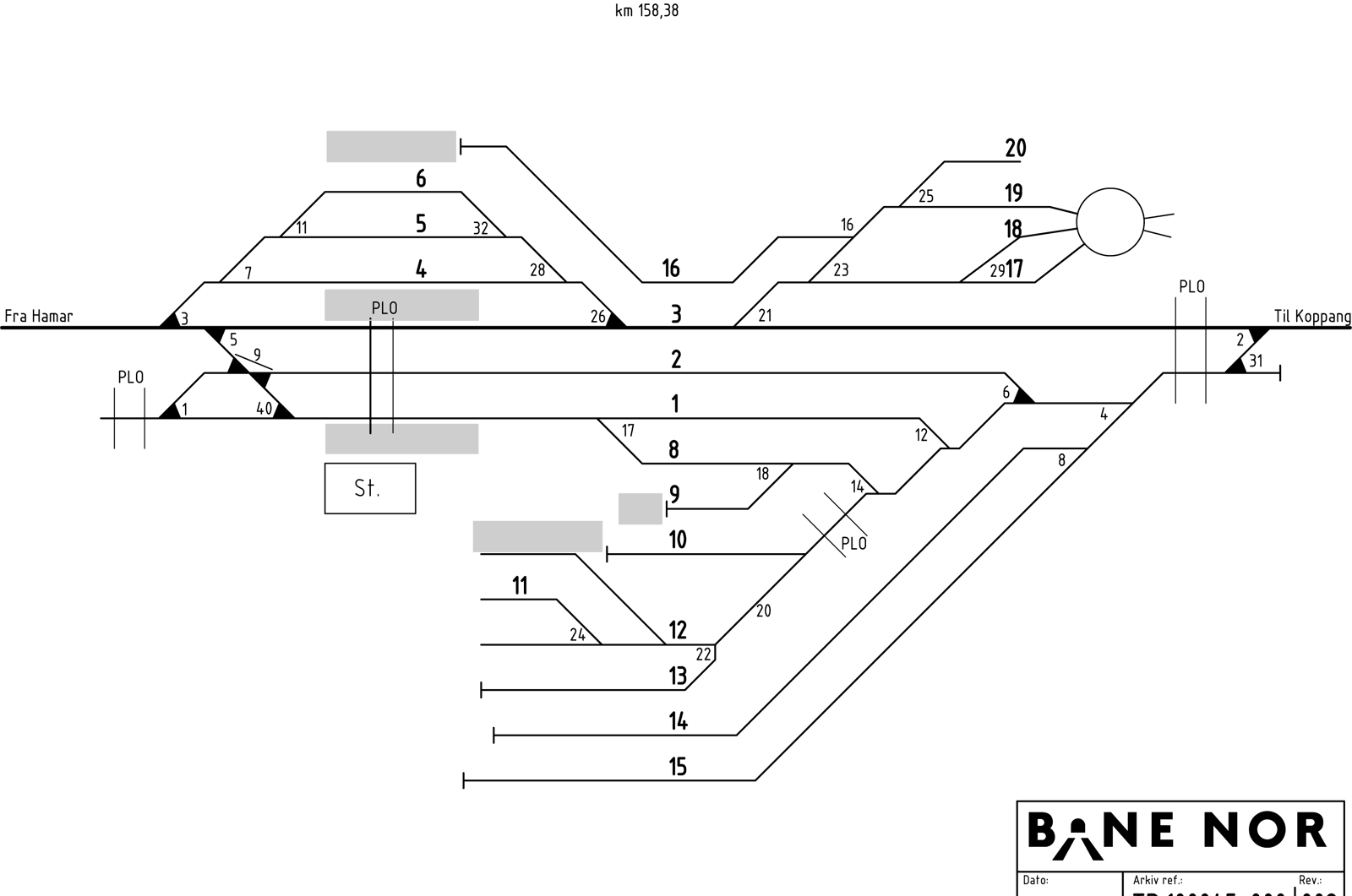 Track plan Elverum Stabling Facility