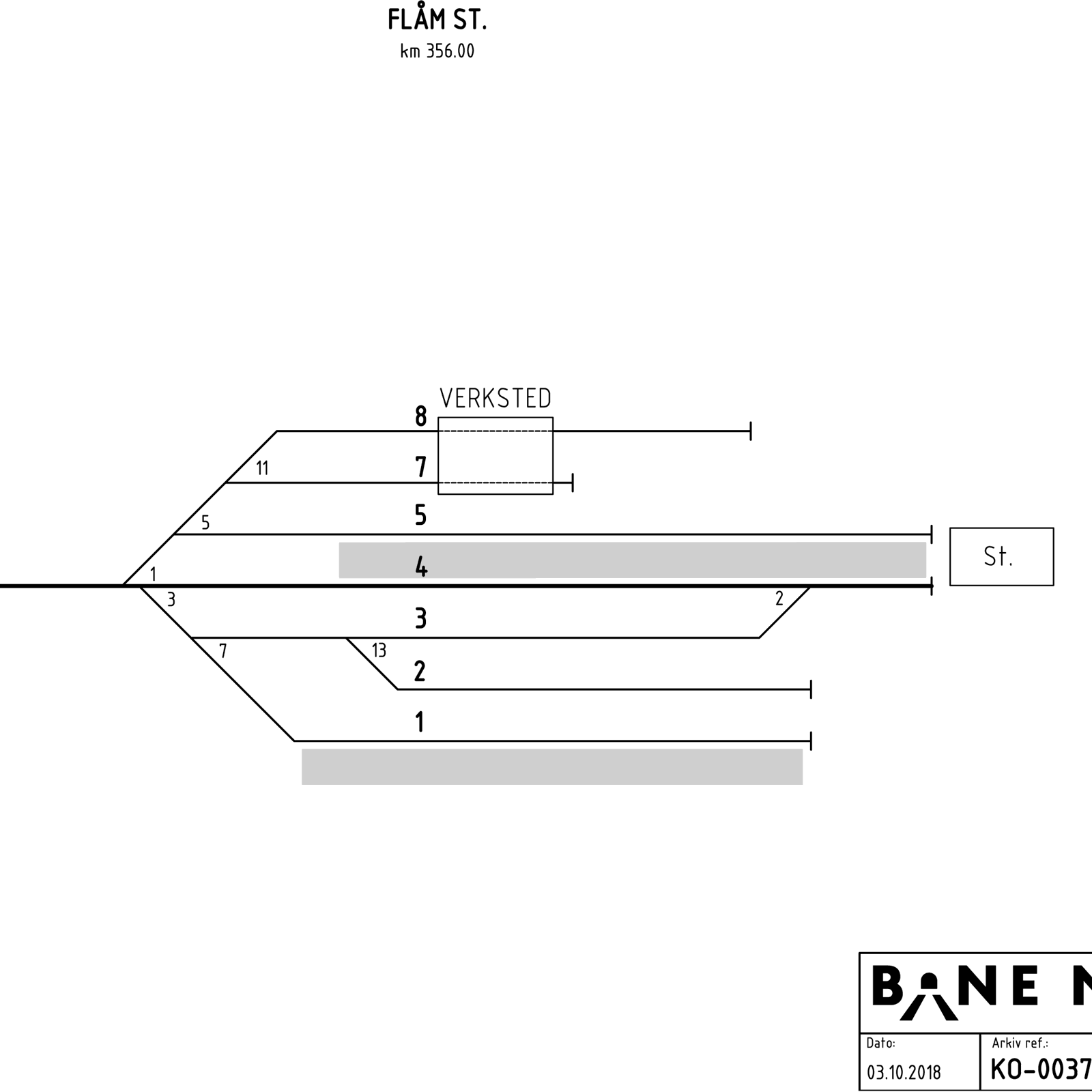 Track plan for Flåm maintenance facility