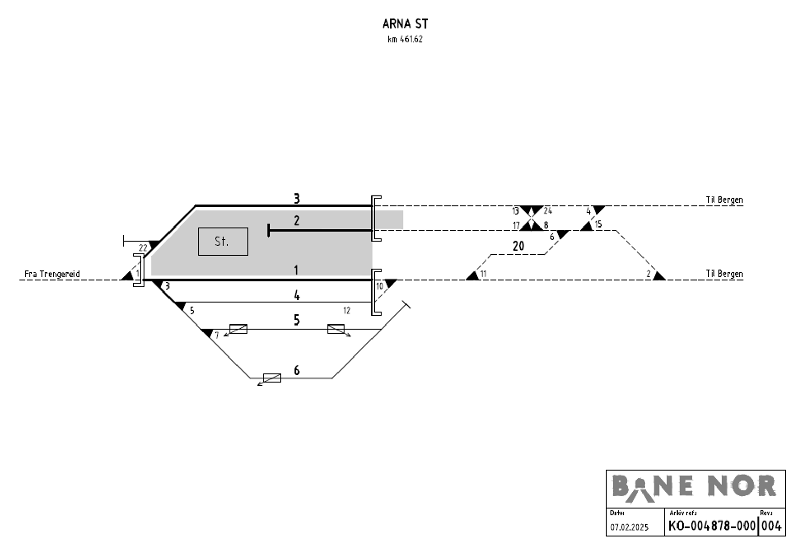 Sporplan Arna stasjon