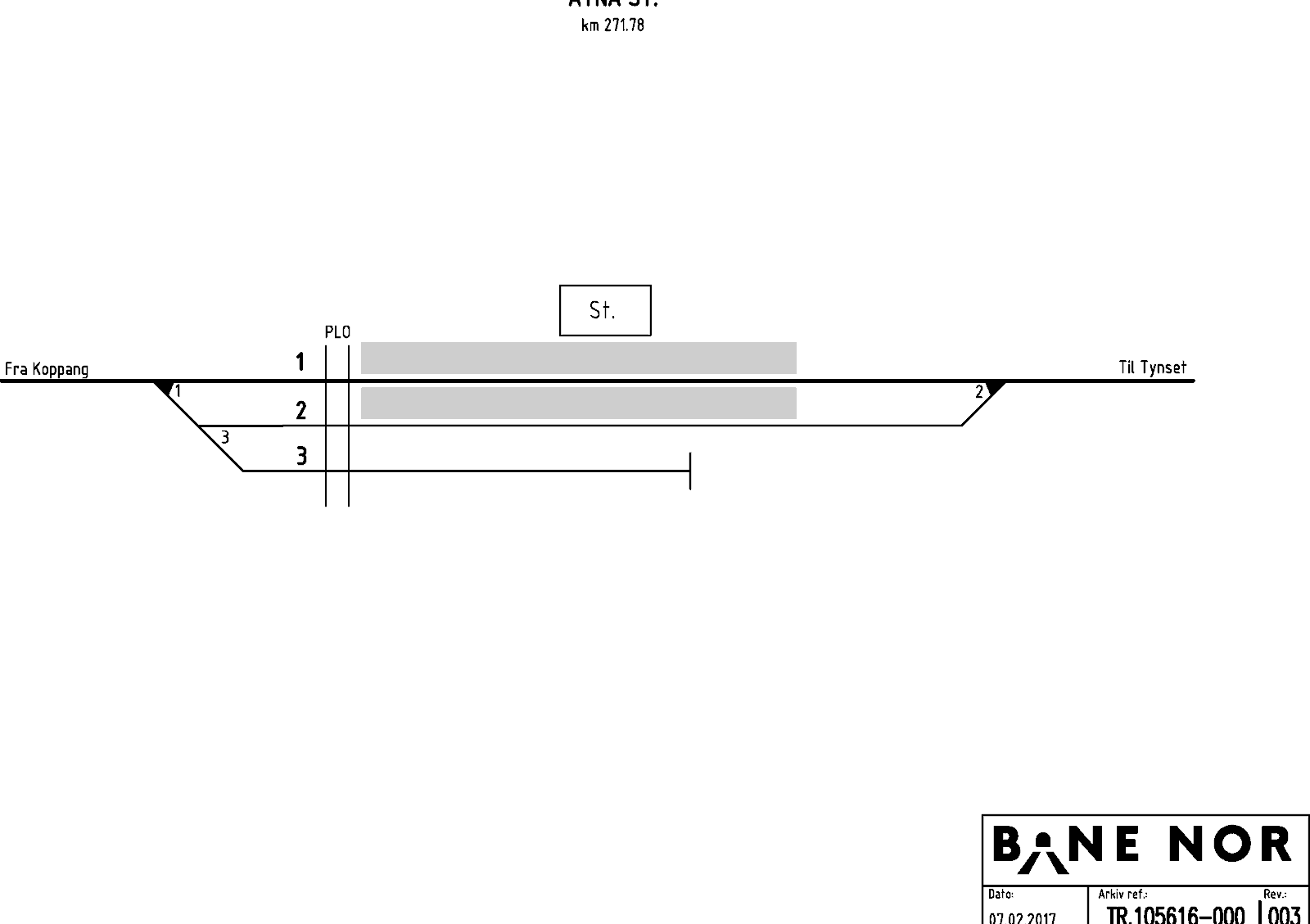 Track plan Atna stasjon