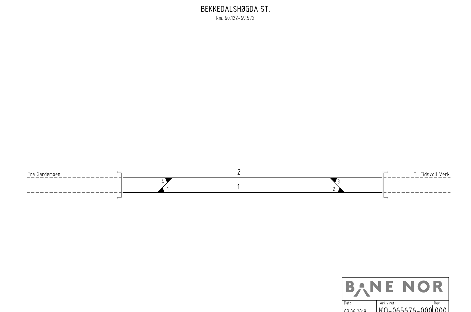Track plan Bekkelagshøgda station
