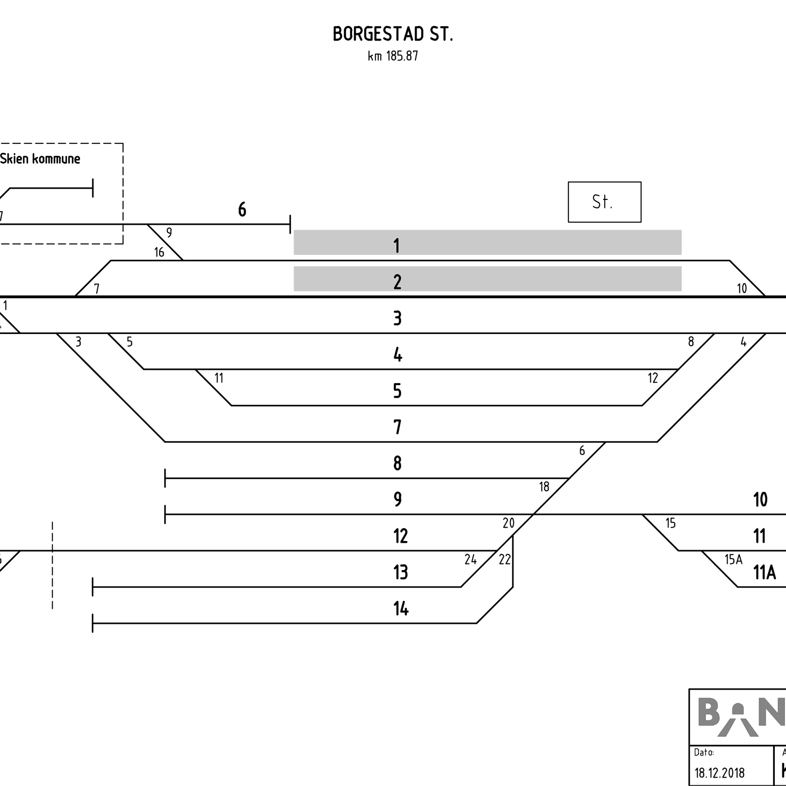 Track plan Borgestad station