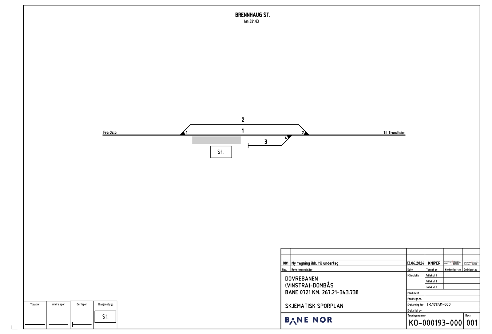 Sporplan for Brennhaug stasjon