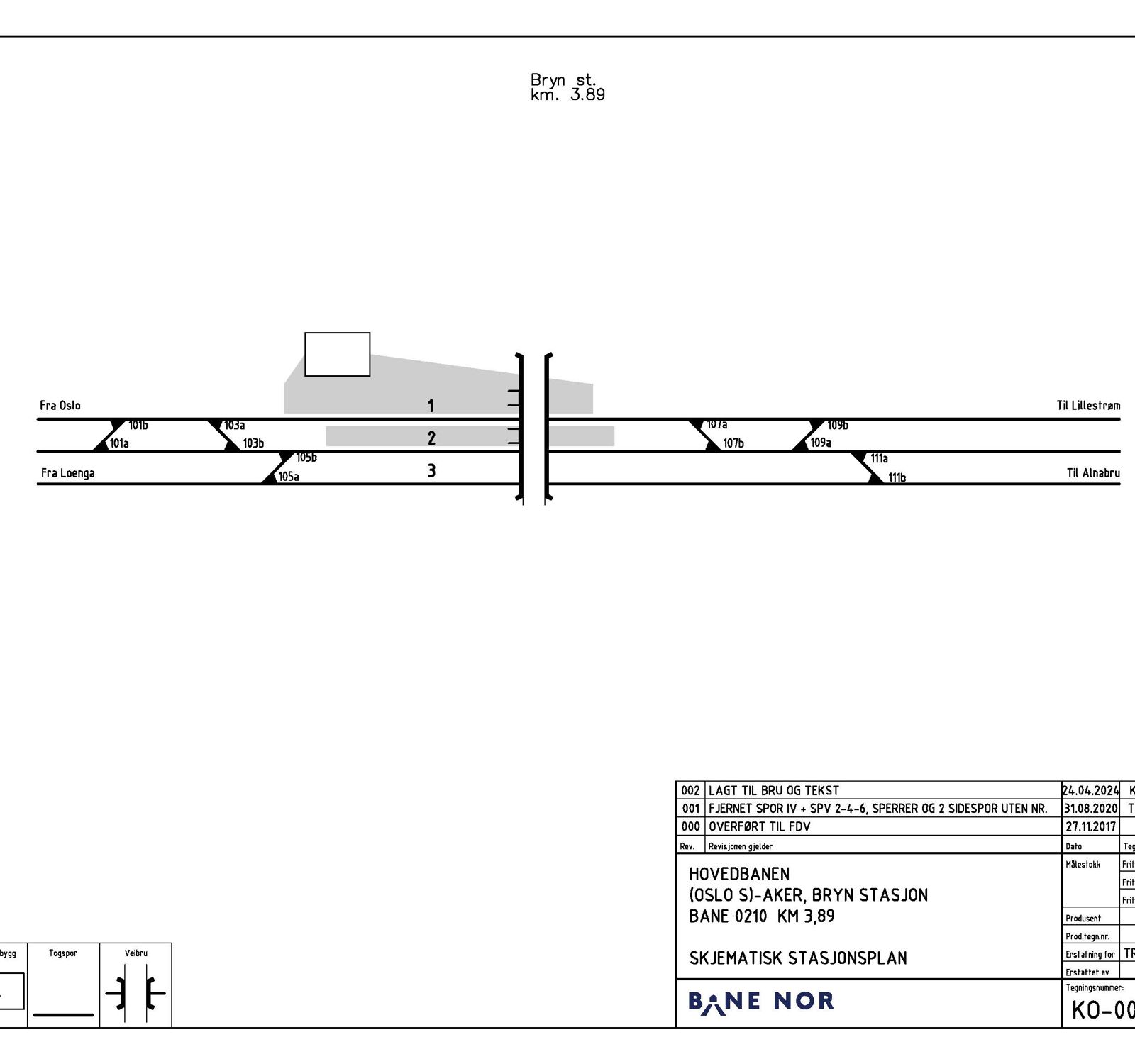 Track plan Bryn station
