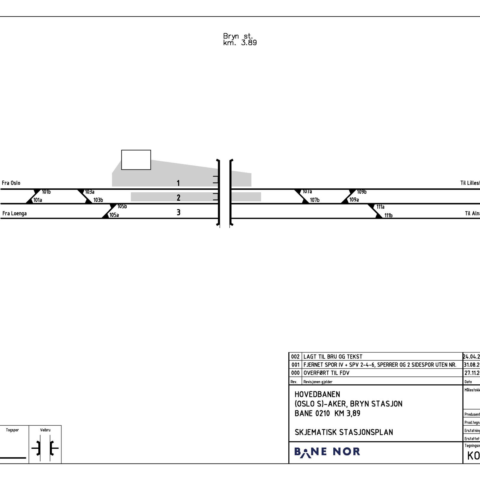 Track plan Bryn station