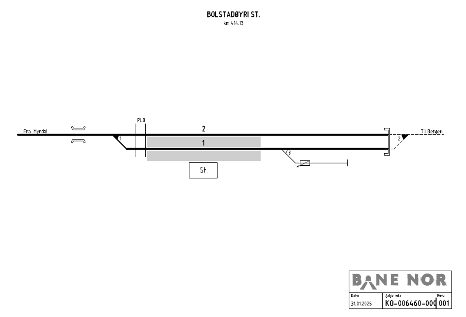 Track plan Bolstadøyri station
