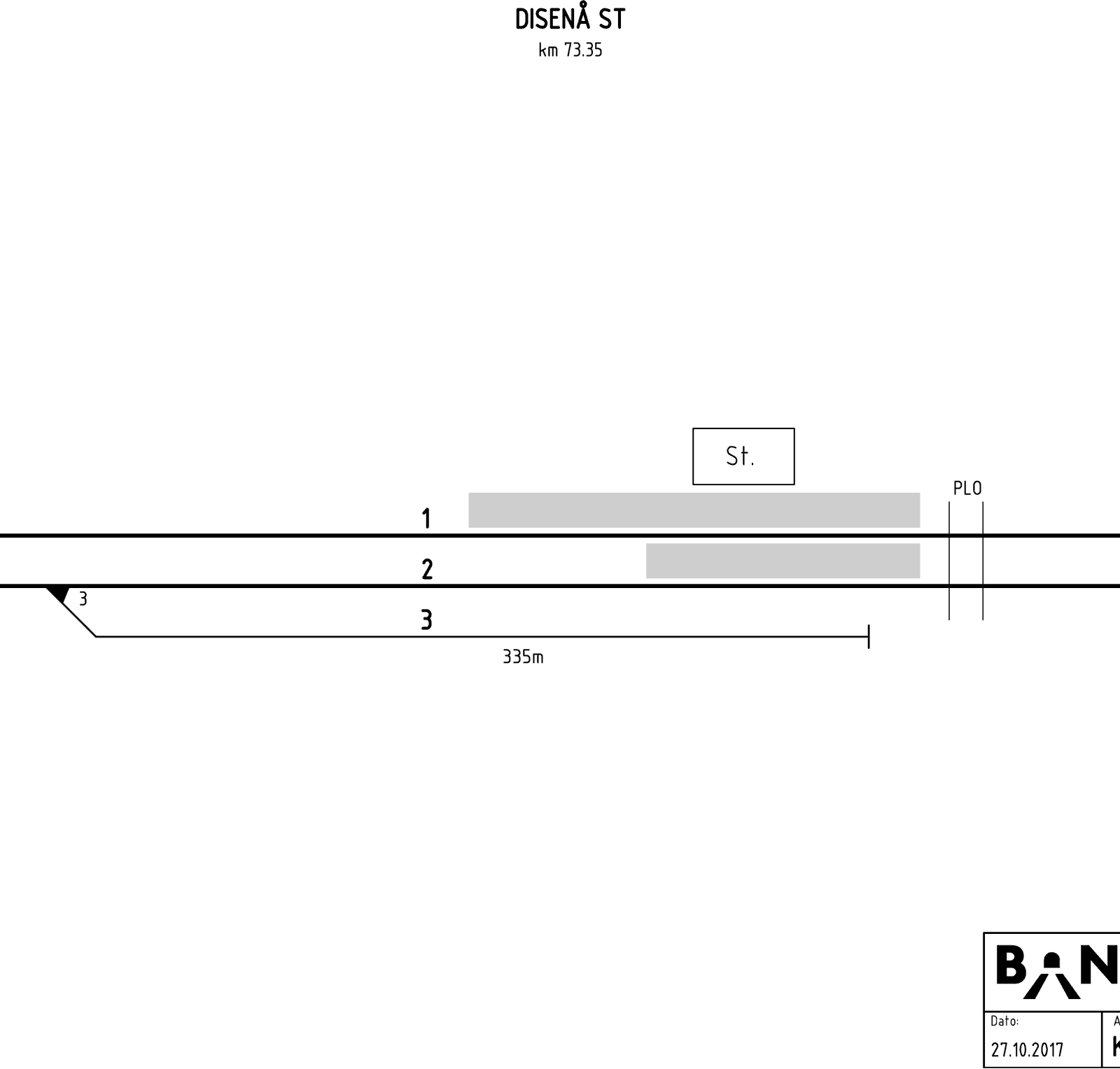 Track plan Disenå station