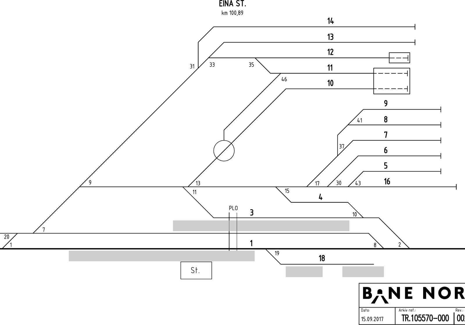 Track plan Eina station