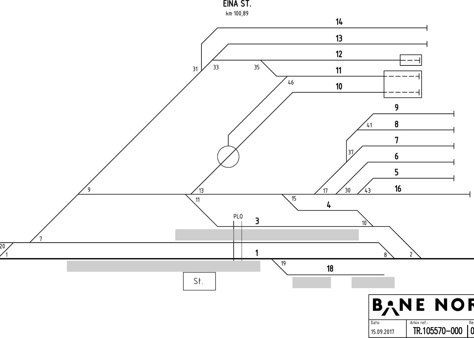 Track plan Eina station
