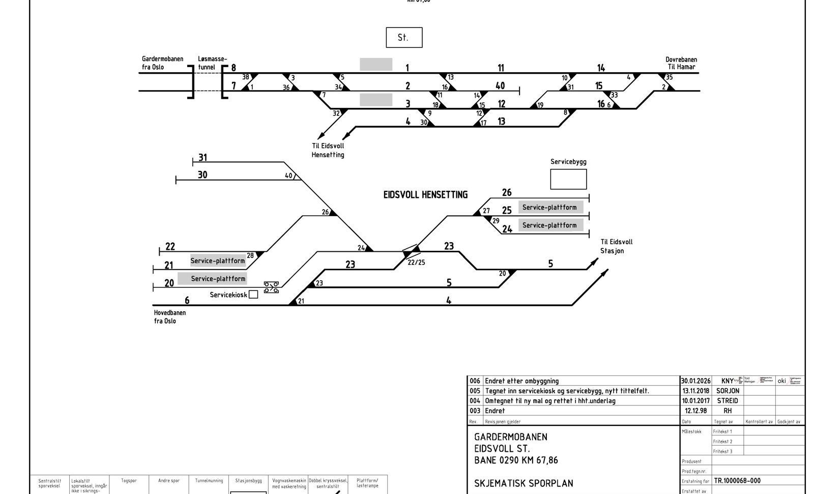 Track plan Eidsvoll Stabling Facility