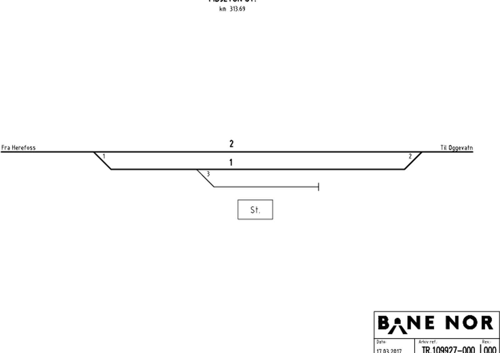 Track plan Fidjetun station