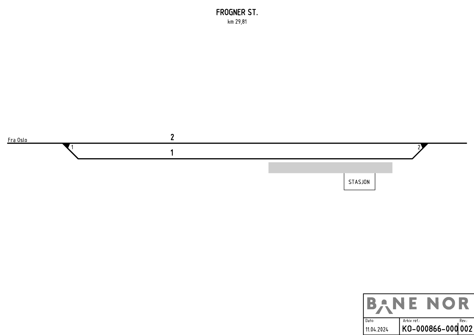 Track plan for Frogner station.