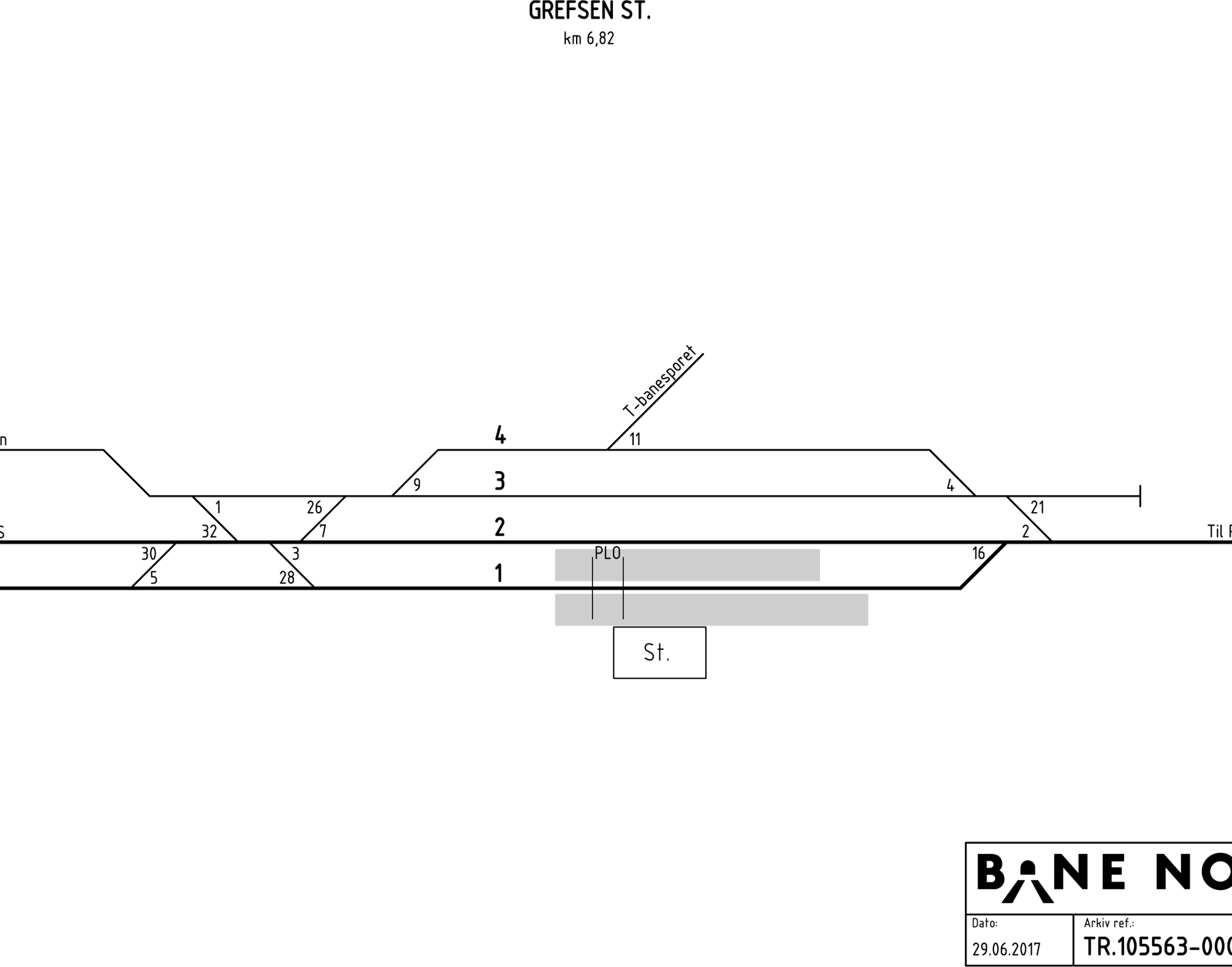 Track plan Grefsen station