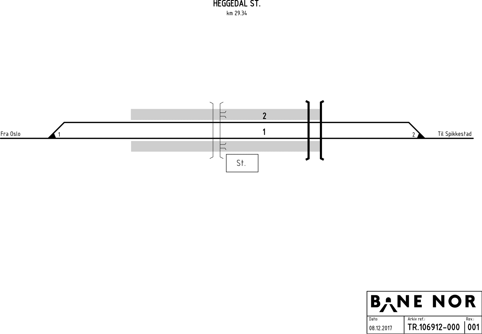 Sporplan Heggedal stasjon
