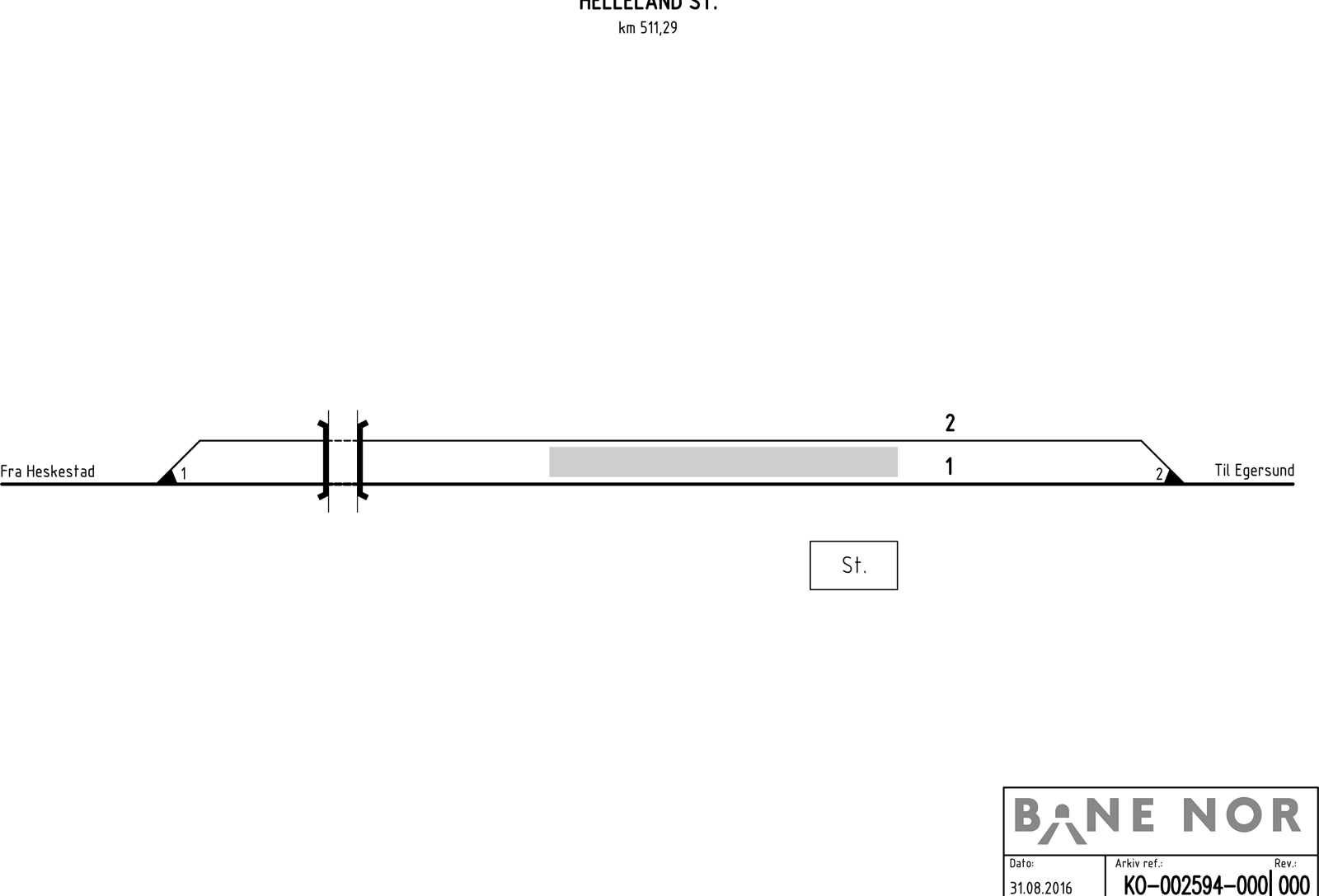 Track plan Helleland station