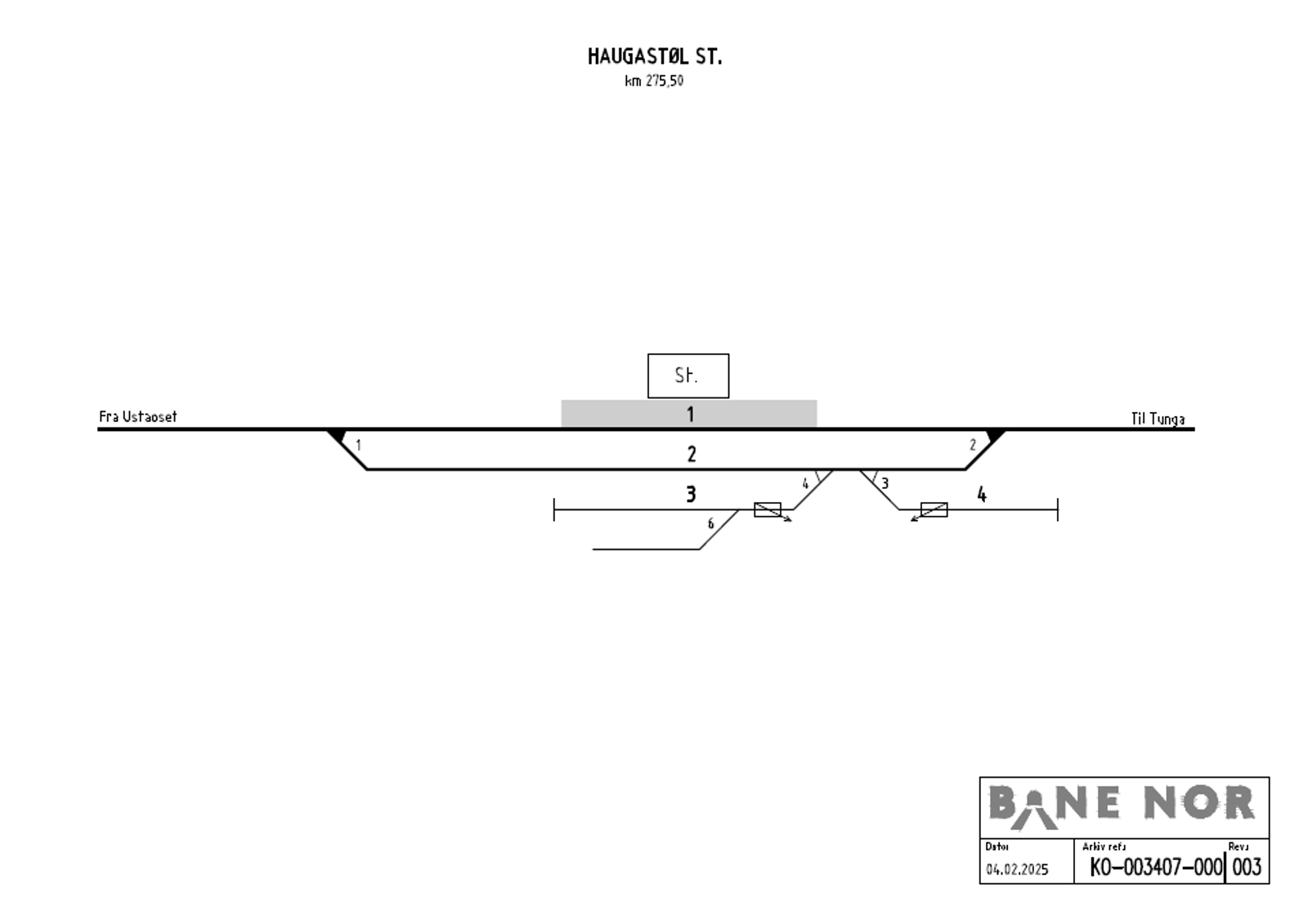 Track plan Haugastøl station