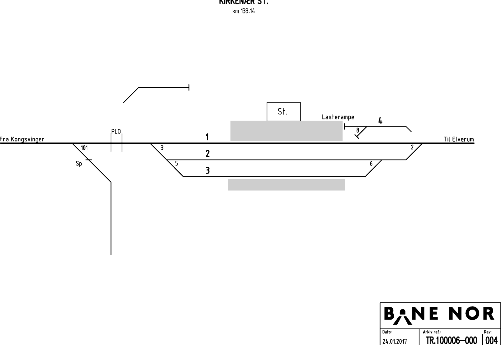 Track plan Kirkenær station