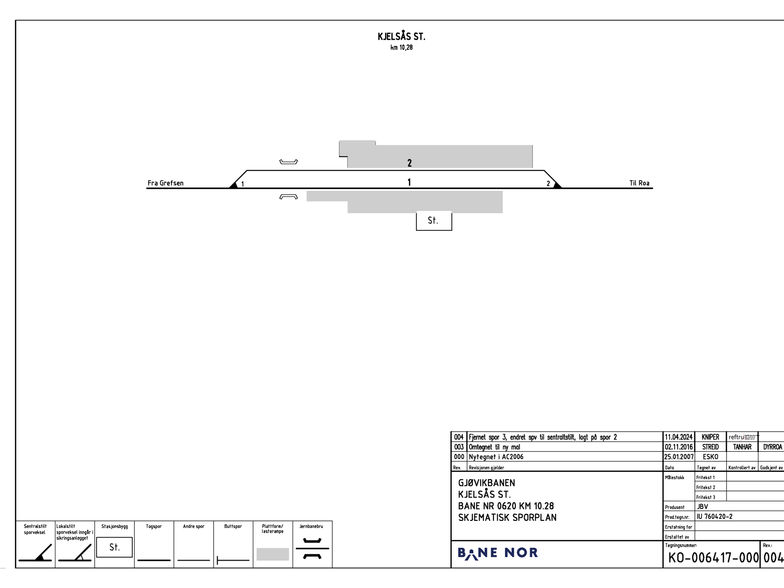 Track plan Kjelsås station