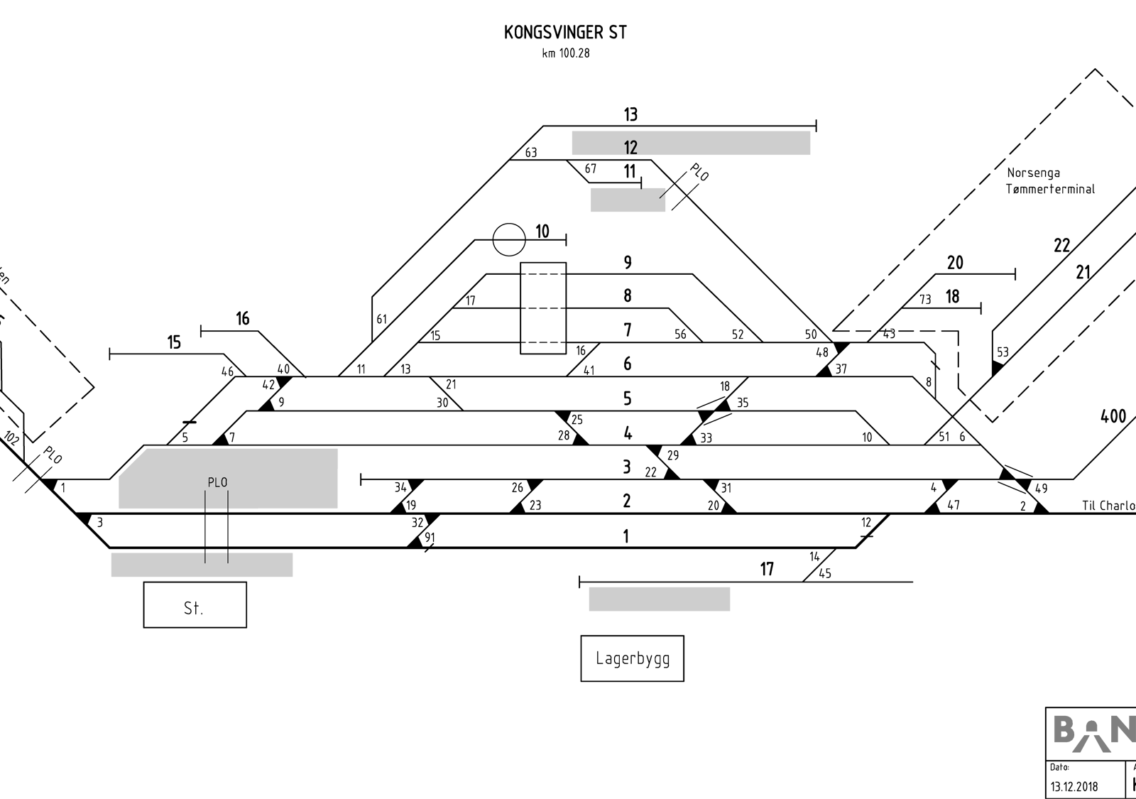 Track plan Kongsvinger station
