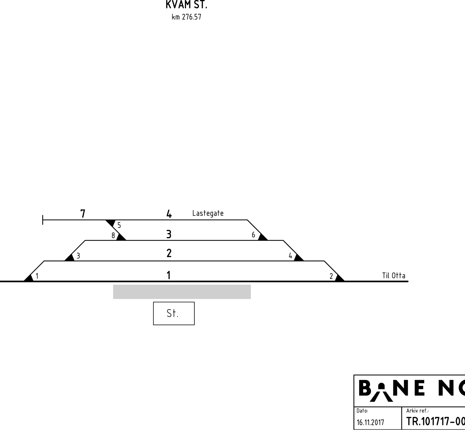 Track plan Kvam station