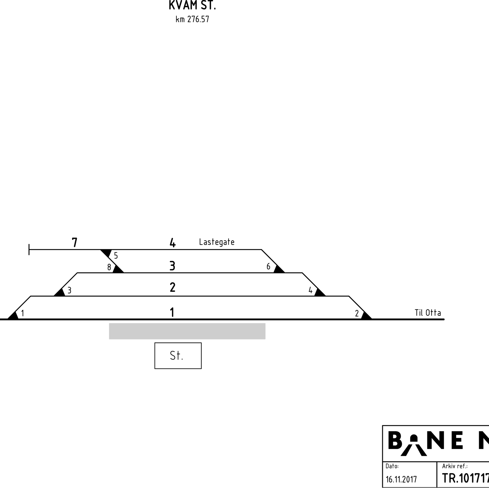 Track plan Kvam station