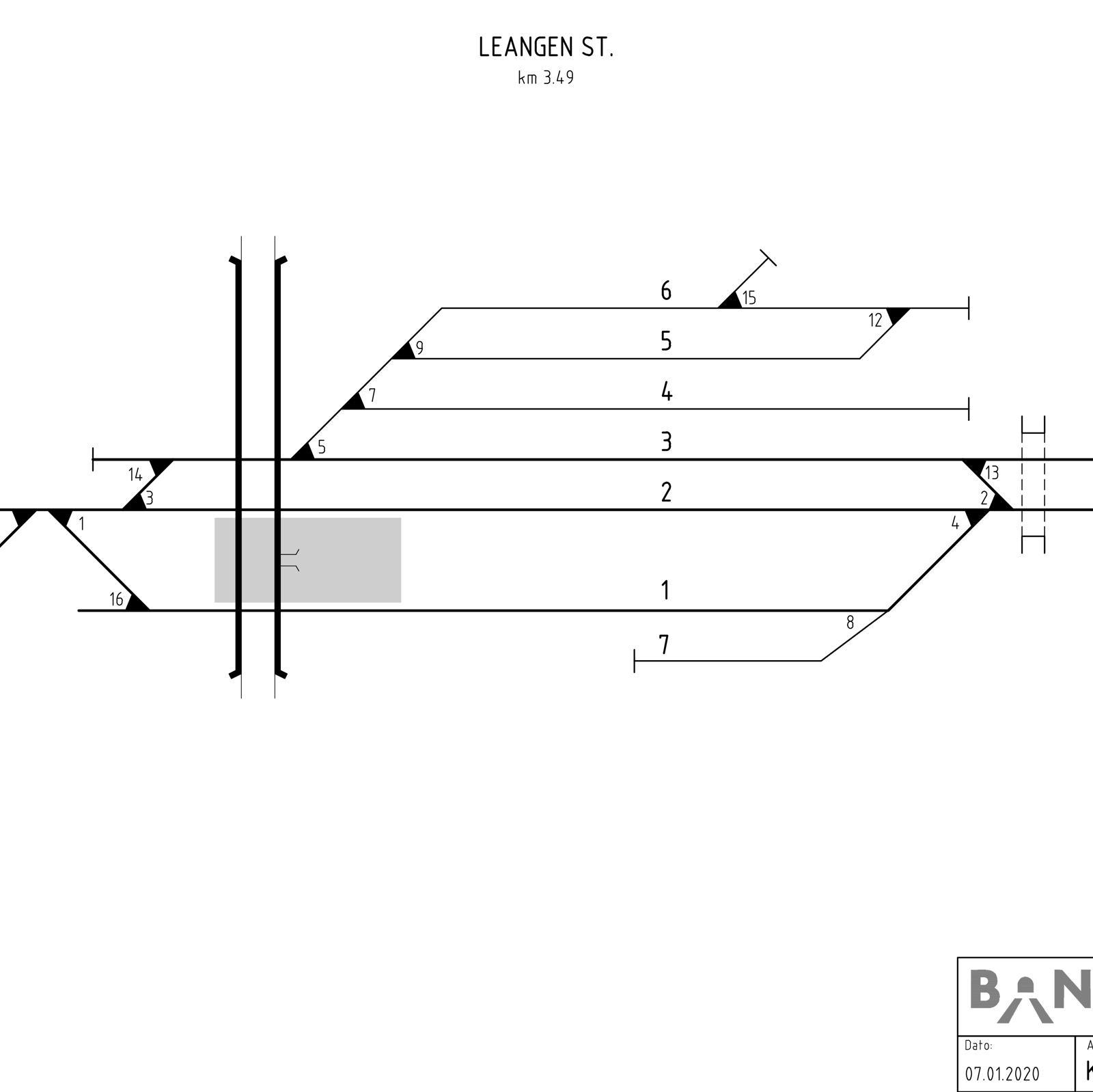 Track plan Leangen station