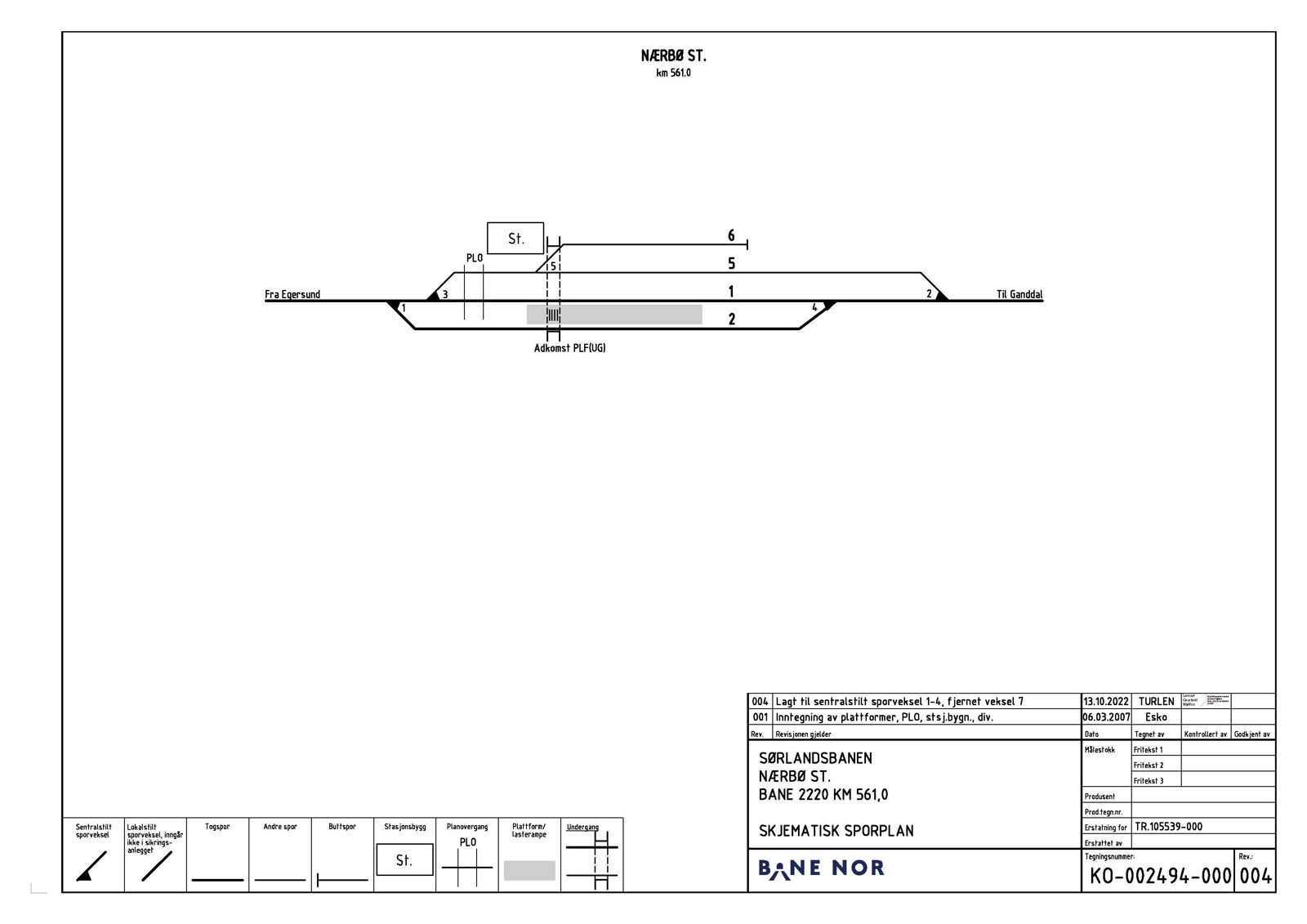 Track plan Nærbø station
