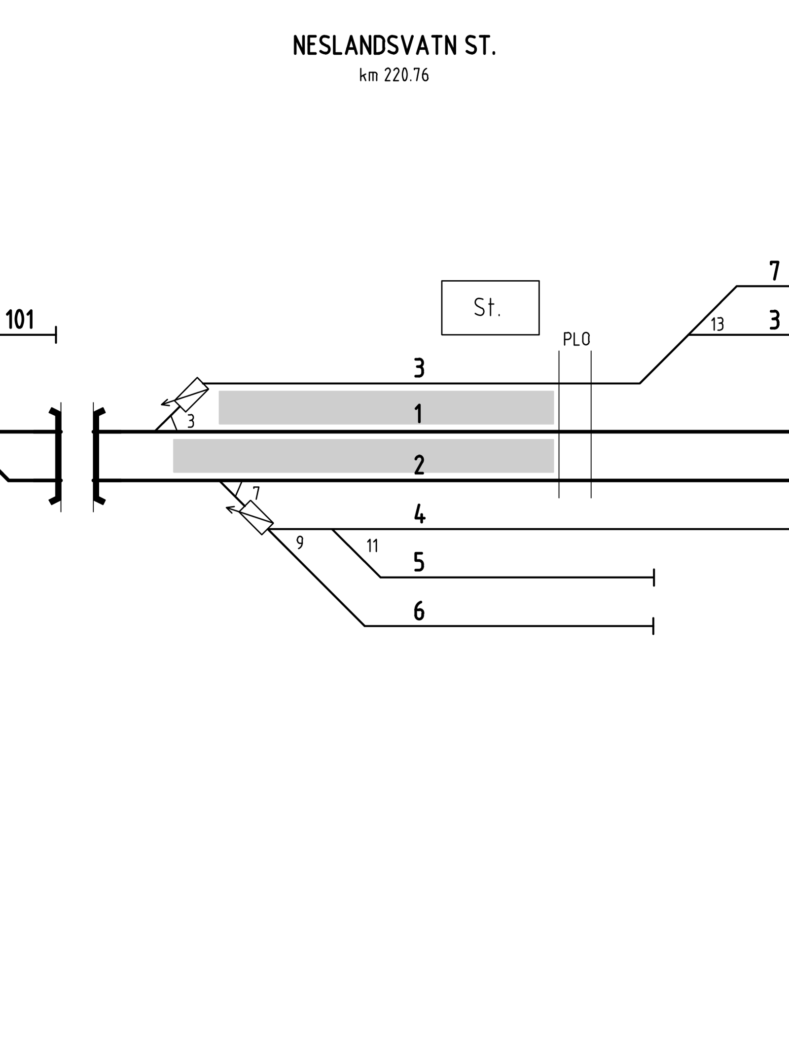 Track plan Neslandsvatn station