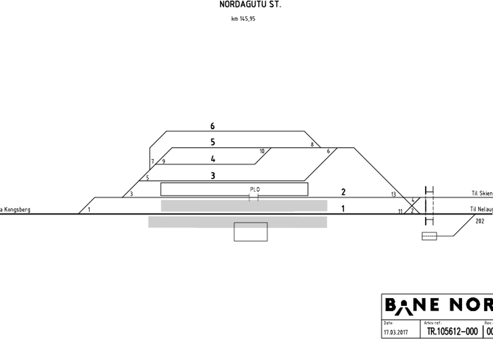 Track plan Nordagutu station