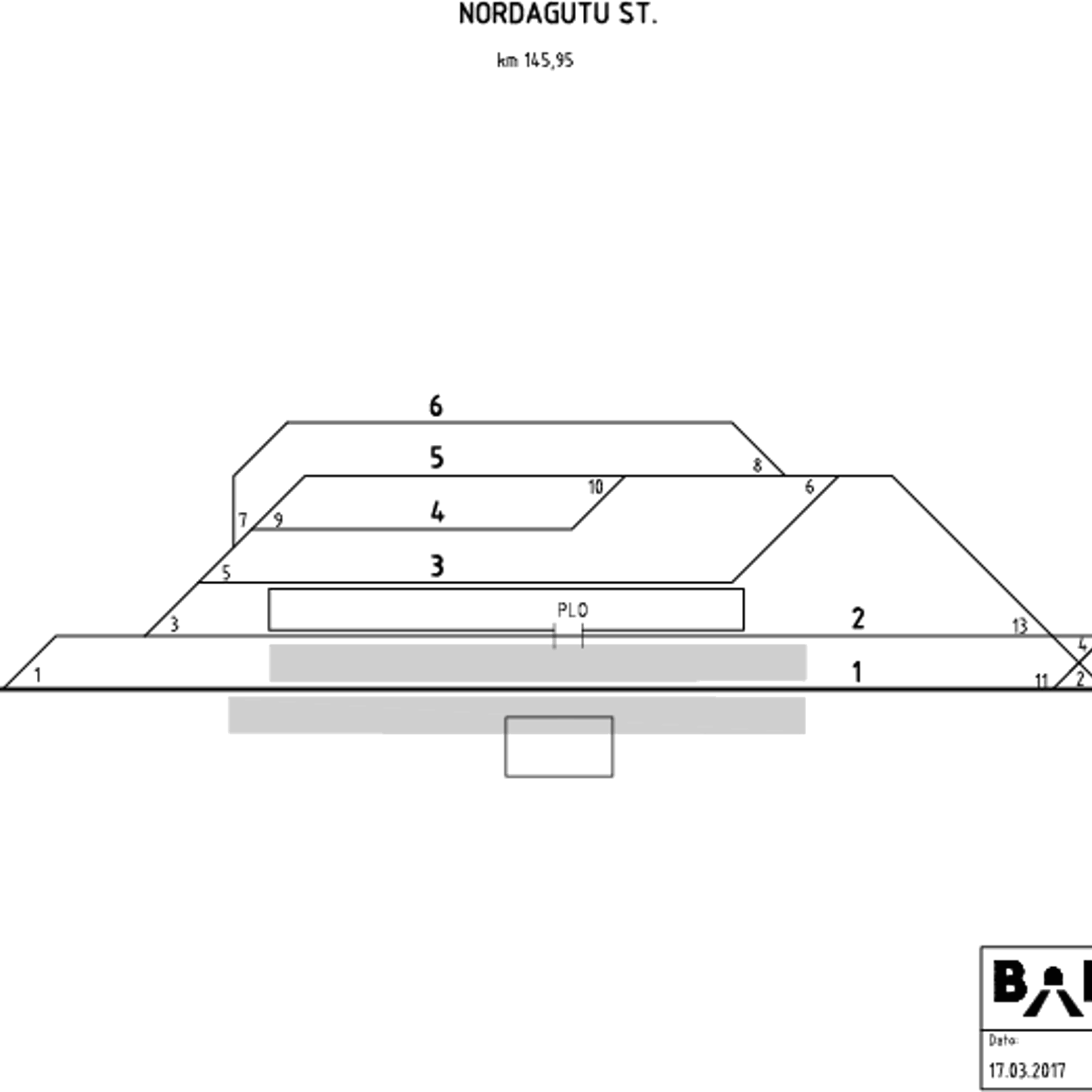 Track plan Nordagutu station
