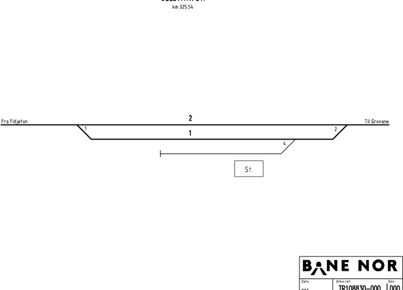 Track plan Oggevatn station