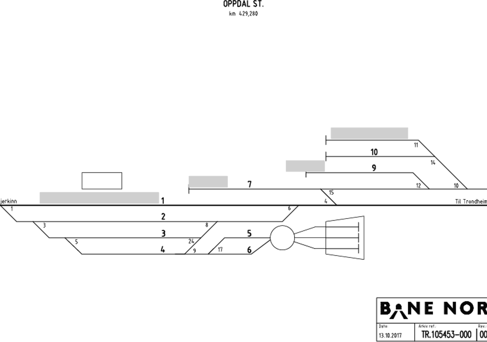 Track plan Oppdal station