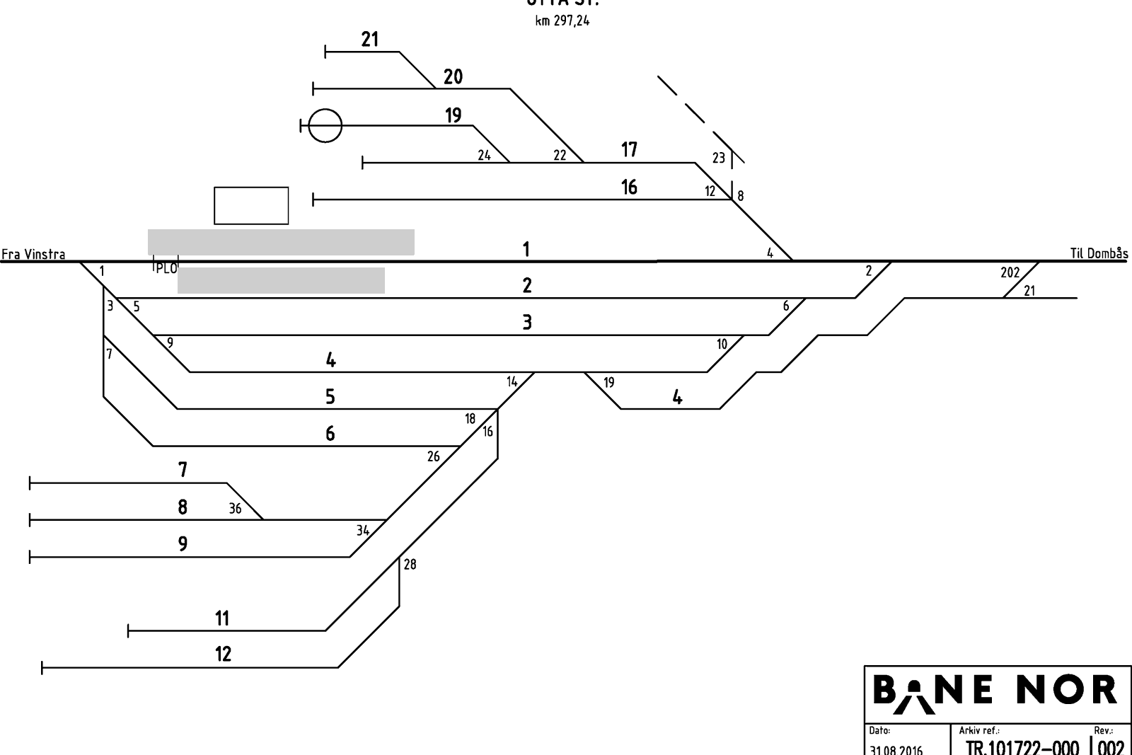 Track plan Otta station