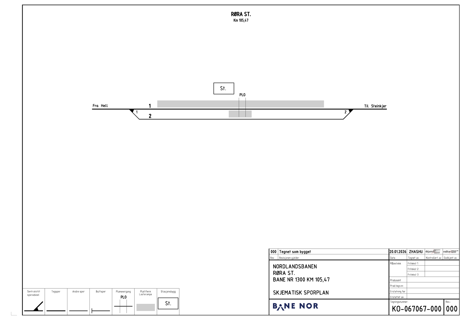 Track plan for Røra station.