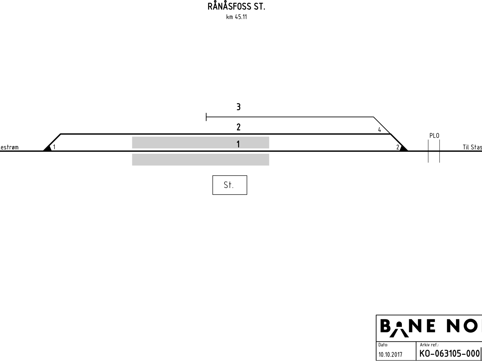 Track plan Rånåsfoss station