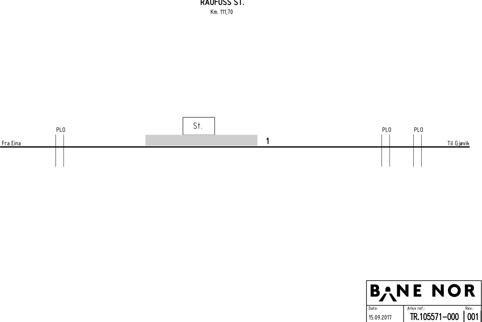 Track plan Raufoss station