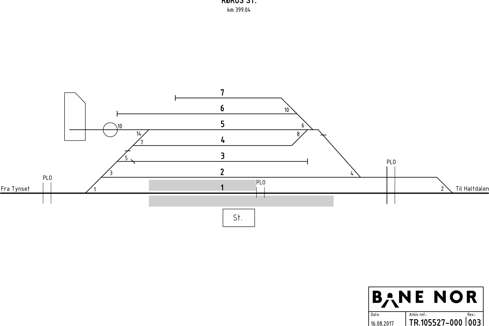 Track plan Røros station