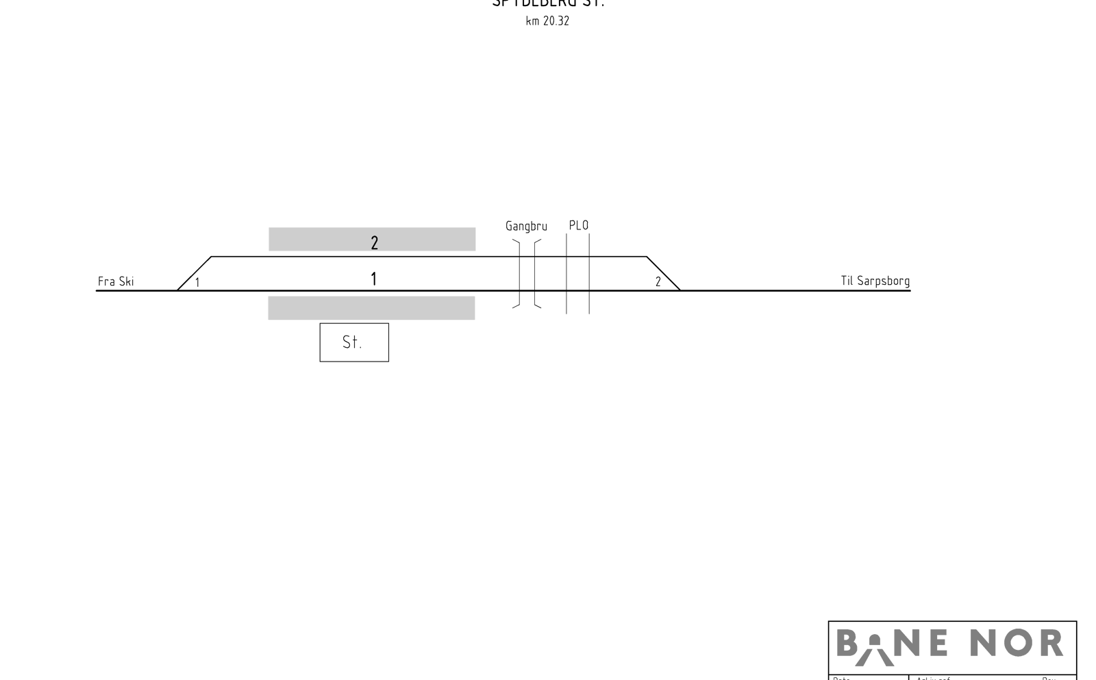 Track plan Spydeberg station