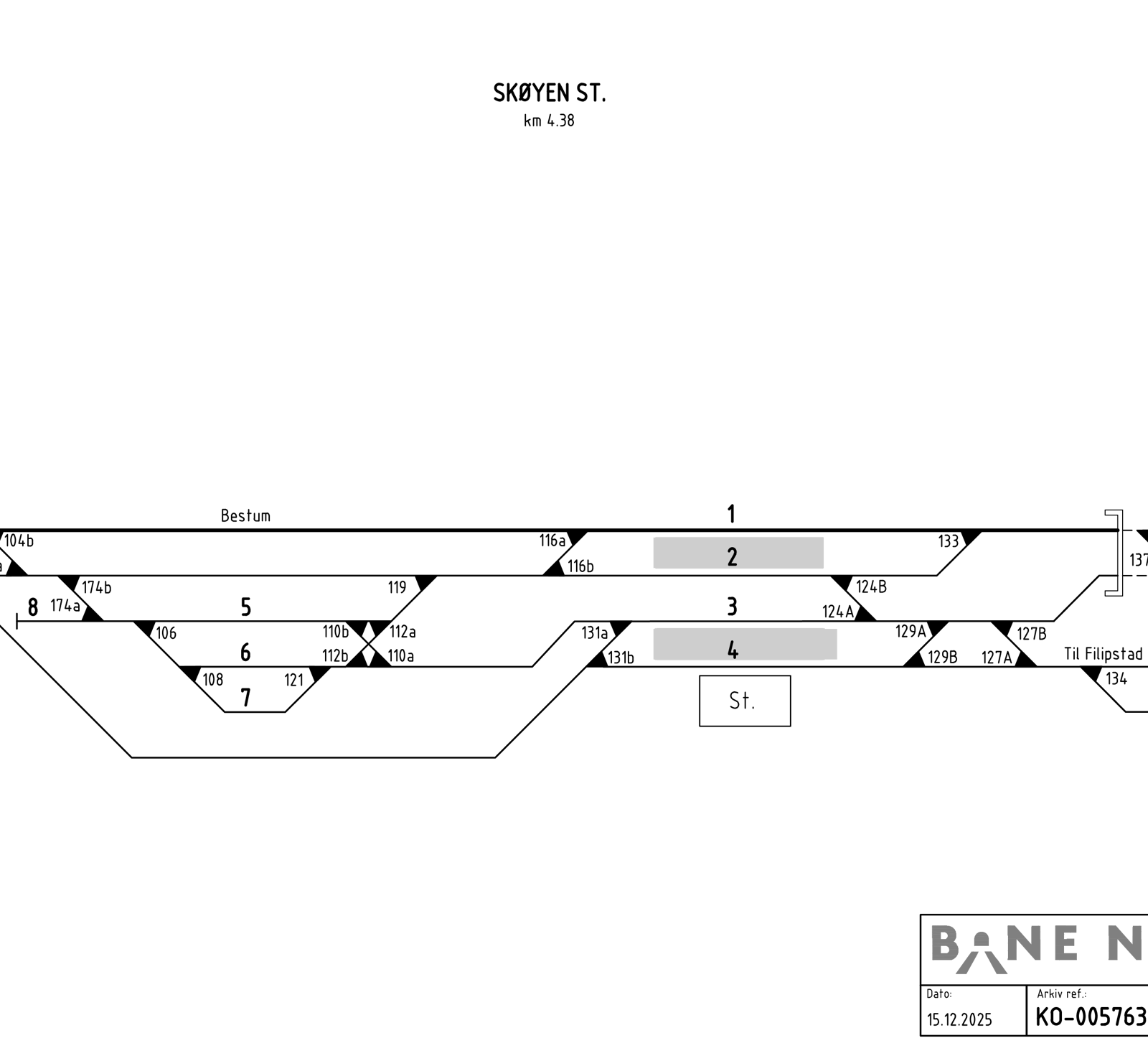 Track plan Skøyen station