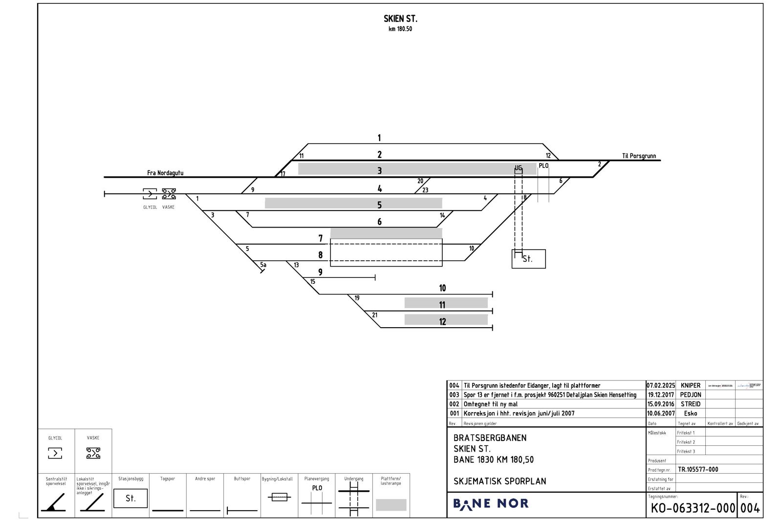 Track plan Skien station