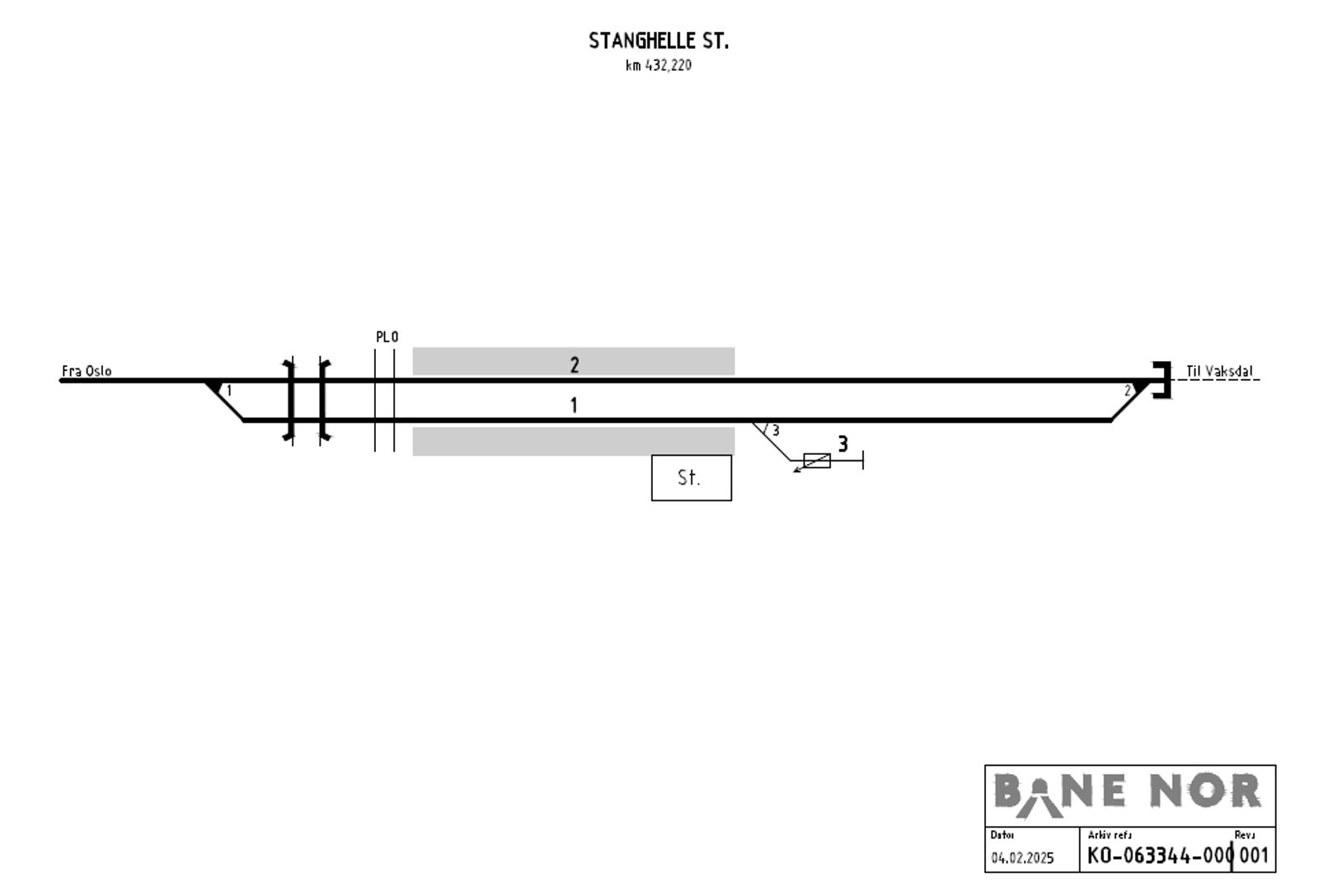 Track plan Stanghelle station